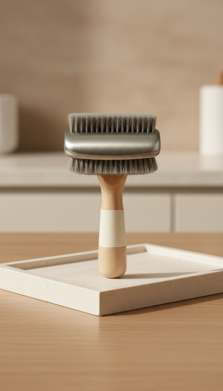 Shine & soothe grooming brush with soft bristles