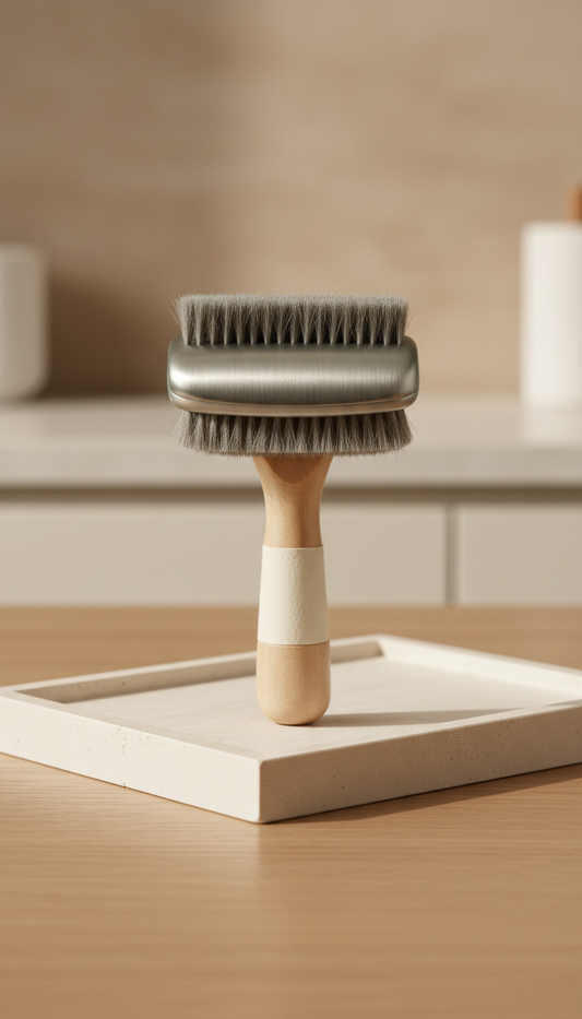 Shine & soothe grooming brush with soft bristles